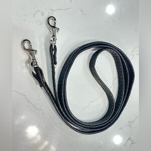 Brown Leather bag purse strap with Silver Buckles